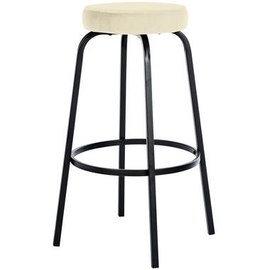 CLP Tabouret de bar Kamari Noir mat Cadre - Velours - Crème product