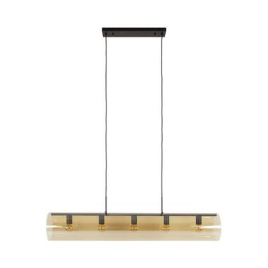 Hoyz Collection - Lampe Suspendue Tube 5L Verre Ambré - Noir Artique product