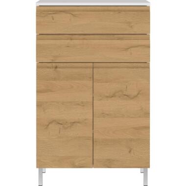 Badkamerkast Torres 60cm met 2 deuren & 2 lades - eikdecor/wit product