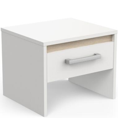 Table de chevet Waylon 1 tiroir-blanc mat/chêne Kronberg product