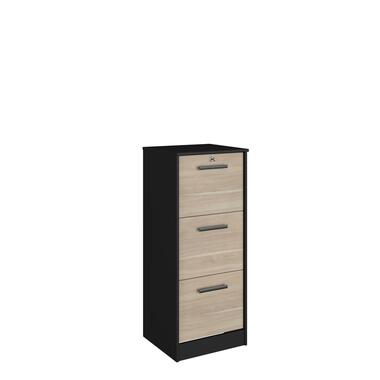 Classeur pour dossiers Sil-106cm-3 tiroirs-noir/chêne product