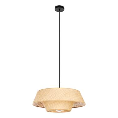 EGLO Marford Lampe à suspension / E27 - Ø 50 cm - Noir/Naturel/Raffia product