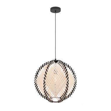 EGLO Waverton Lampe à suspension - E27 - Ø 40 cm - Noir/Blanc - Textile product