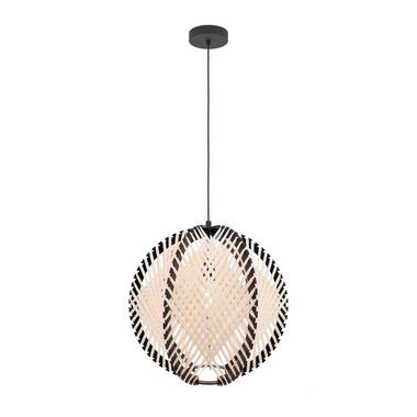 EGLO Waverton Lampe à suspension - E27 - Ø 48 cm - Noir/Blanc - Textile product