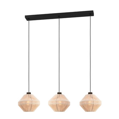 EGLO Midsumer Lampe à suspension - 3 x E27 - 92 cm - Noir/Crème - Textile product