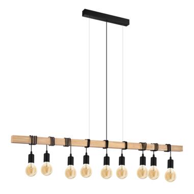 EGLO Townshend Hanglamp - E27 - 150 cm - Bruin/u007CZwart product