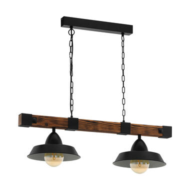 EGLO Oldbury Hanglamp - E27 - 86 cm - Zwart/Bruin/Landelijk product