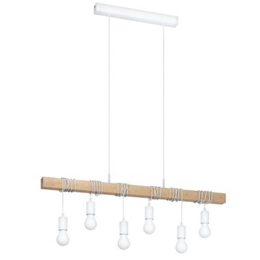 EGLO Townshend Hanglamp - E27 - 100 cm - Wit/u007CBruin product