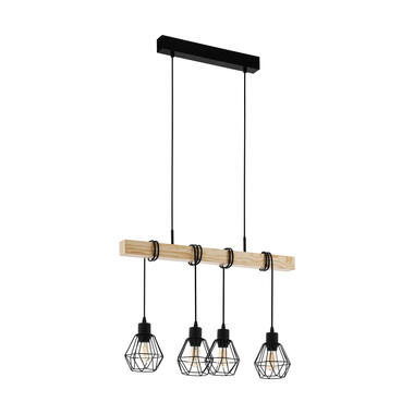 EGLO Townshend 5 Hanglamp - E27 - 70 cm - Zwart/Bruin product