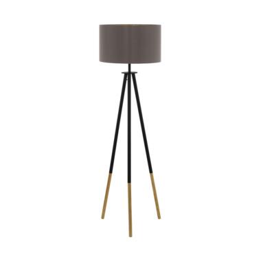 EGLO Bidford Vloerlamp - E27 - 154 cm - Bruin/Cappucino, Goud product