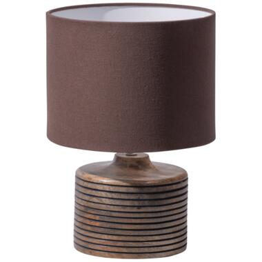 MENZO LAMPE DE TABLE EN BOIS SCULPTÉ MARRON CHAUD product