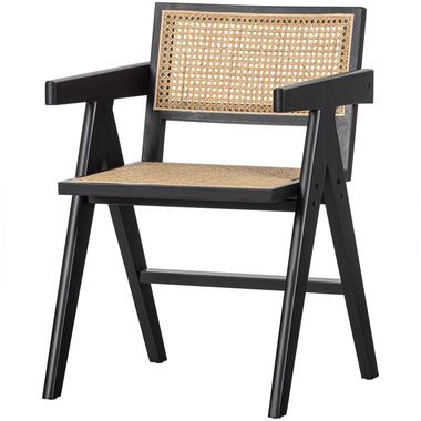 Chaise De Salle À Manger - Rotin/Bois - Noir - 80x54x54 - WOOOD - Gunn product