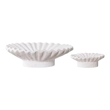 QUVIO Bougeoirs - Lot de 2 - Ciment - Blanc - Design Organique product