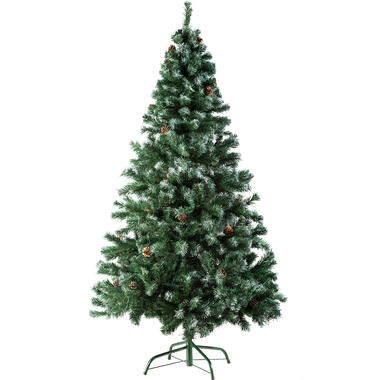 tectake® Sapin de Noël artificiel 180 cm, avec pommes de pin, 705 branches, vert product