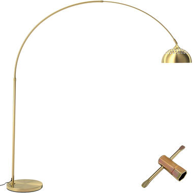 tectake® Retro Design Booglamp - Staande Vloerlamp - Goudkleur product