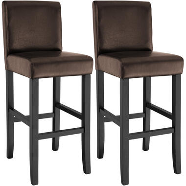 tectake® Lot de 2 tabourets de bar, cuir artificiel, marron, modèle 403512 product