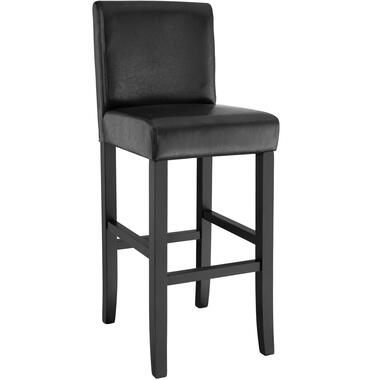 tectake® Tabouret de bar rembourré avec dossier, noir, 76 cm product