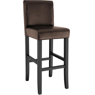 tectake® Tabouret de bar rembourré avec dossier, marron, 76 cm product