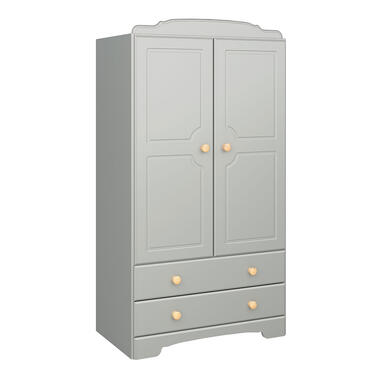 Hioshop Nilon armoire de rangement 2 portes 2 tiroirs gris- doré product