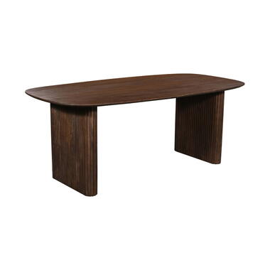 Eettafel Deens Ovaal - Donkerbruin Mangohout - 200x100x76cm - Juro product