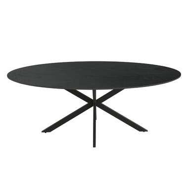 Table à manger ovale mélamine noir - 200x100x75 cm - 4-6 pers - Jax product