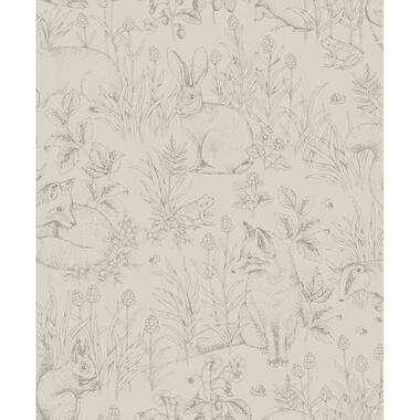 Borastapeter papier peint - forêt avec des animaux de la forêt - beige product