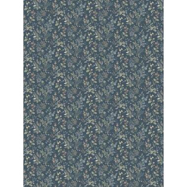 Borastapeter behangpapier - bloemen - vergrijsd blauw - 53 cm x 10.05 m product