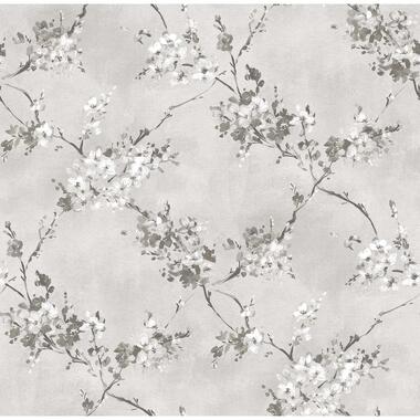 Sanders & Sanders behangpapier - bloemen - grijs - 53 cm x 10 m product