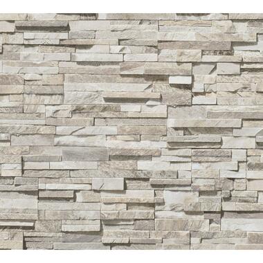 Livingwalls behangpapier - steen - beige en bruin - 53 cm x 10,05 m - AS product