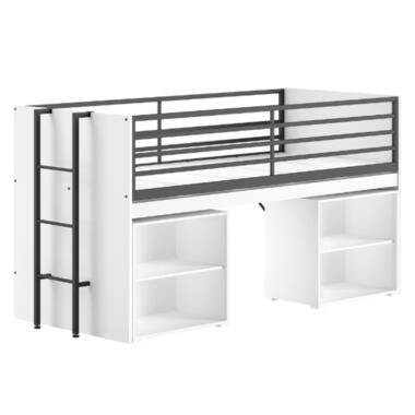 Vipack Halfhoogslaper Sam 90x200cm - met bureau en boekenrekjes - wit product