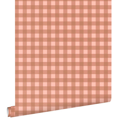 ESTAhome behangpapier - geblokt motief - terracotta roze - 50 x 900 cm product