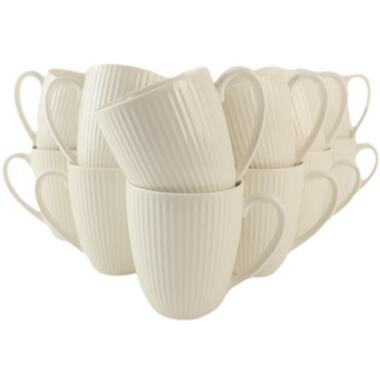 OTIX Tasses à café set de 12 avec anse 300ml Tasses à café Blanc Porcelaine LUNA product