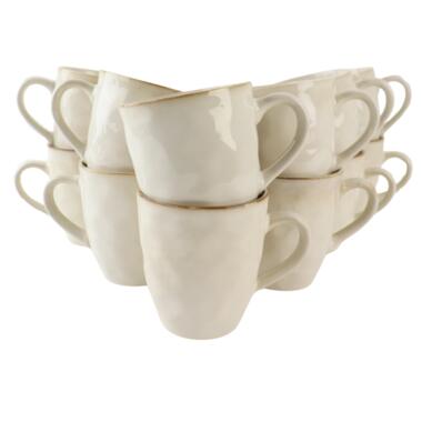 OTIX Mugs à thé Tasses à café avec anse Set de 12 Beige Céramique MAPLE product