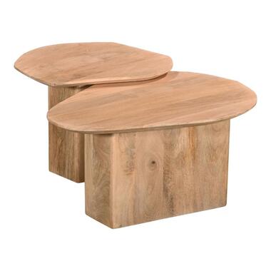 Giga Meubel Table Basse Jinte Set 2 - Bois de Manguier - Naturel product