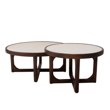 Salontafel Marmer Donkerbruin - Set Van 2 - 90x90x35cm - Ayase product