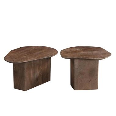 Giga Meubel Table Basse Jinte Set 2 - Bois de Manguier - Brun product