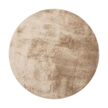 Interieur05 Rond Hoogpolig vloerkleed Odelia Bruin/taupe - 160 x 160 cm product