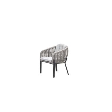 Zaragosa dining Stoel - carbon black - rope taupe - valley sand product