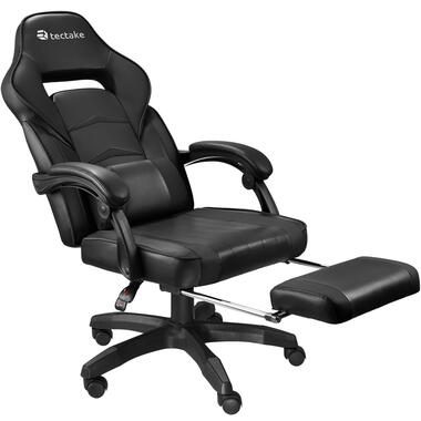 tectake Chaise de bureau racing Comodo avec repose-pieds, Noir/noir product