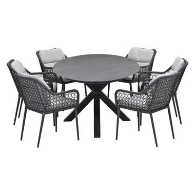 Ensemble de jardin Pemba - Scot - Gris Napoli - 230x115 cm - 7 pièces product