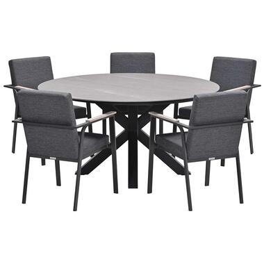 Ensemble de jardin Angela - Duuk - gris foncé - Ø150 cm - 6 pièces product