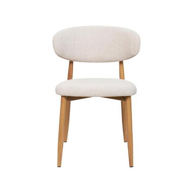 Chaise De Salle À Manger Alexia - Beige/Naturel - Métal/Tissu - Lot de 2 product