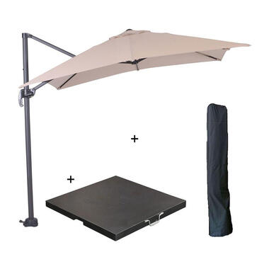 Garden Impressions Hawai parasol S 250x250 ecru + 80kg voet en hoes product