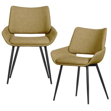 PARADE CHAISE DE SALLE À MANGER TISSU MÉLANGÉ MOUTARDE product