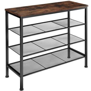 tectake Schoenenrek Newport 80,5x30,5x72,5cm, Industrieel Hout Donker, Rustiek product