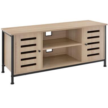 tectake Meuble pour téléviseur Carlow, Bois Clair Industriel, Chêne Sonoma product