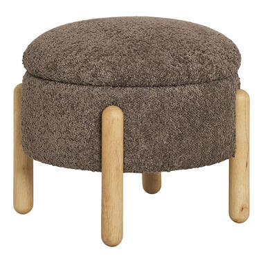 Hioshop Medas pouf avec rangement brun product