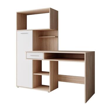 Meubella Bureau Harrah - Chêne - Blanc - 150 cm product