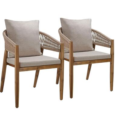 tectake Chaise de jardin MANACOR au design corde, Sable product