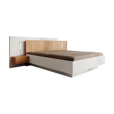 Meubella Lit double Three - White - Oak - 160x200 cm product